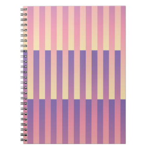 Pink Purple Yellow Striped Pattern Notebook