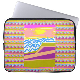 Pink Purple Yellow Sunset Yacht Laptop Sleeve