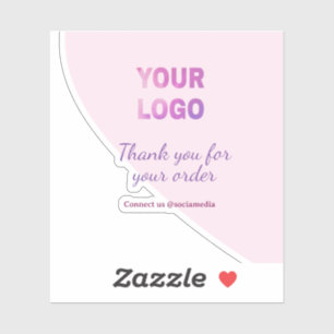 Pink purple your logo connect with us social media
