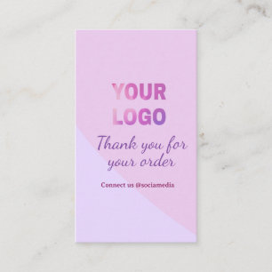 Pink purple your logo connect with us social media business card
