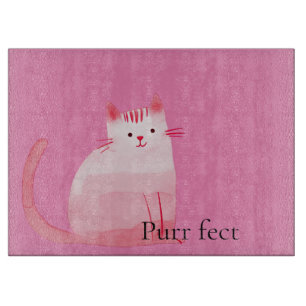 Pink Purrfect Cat  Cutting Board