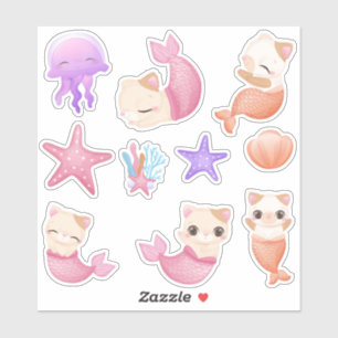 Pink purrmaid cat mermaid girl 