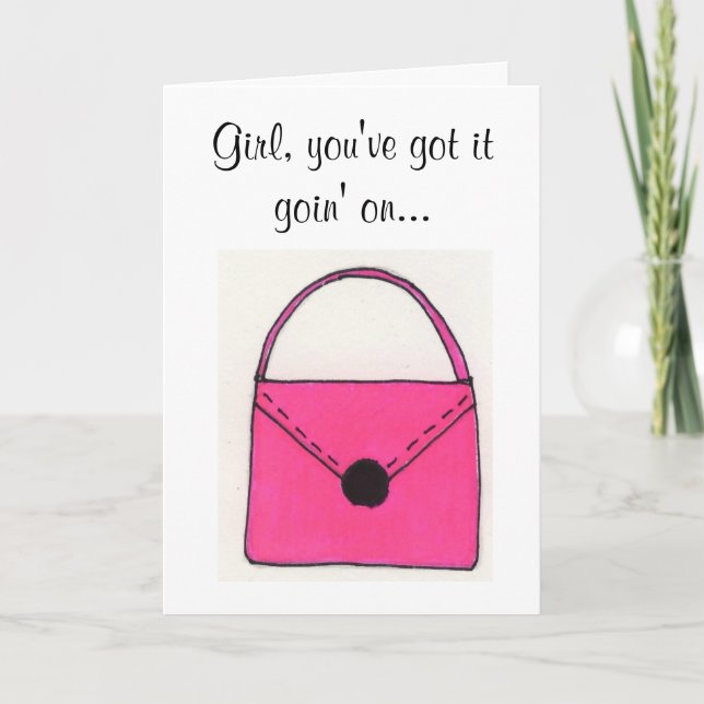 Pink Purse Birthday Card (Front)