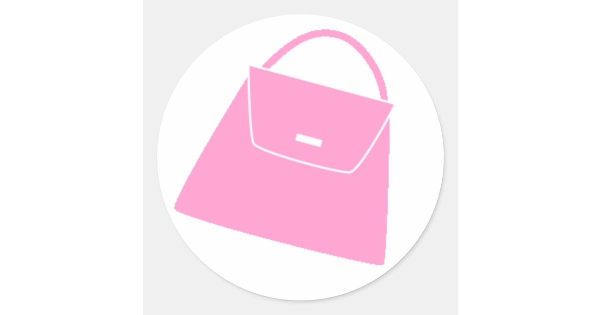 Pink Purse Classic Round Sticker | Zazzle