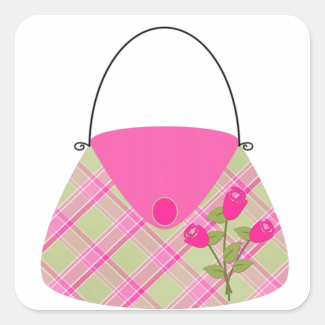 Pink Purse With Green Square Sticker (Front)