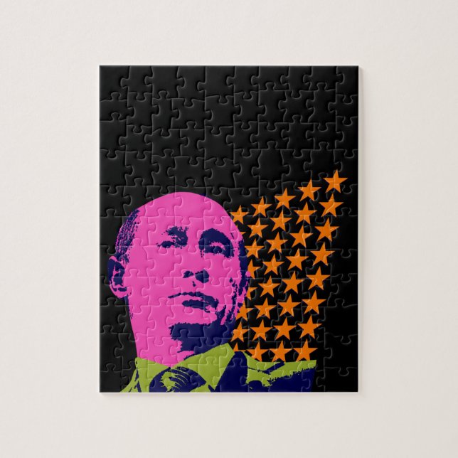 Pink Putin Pop Art Portrait Jigsaw Puzzle (Vertical)