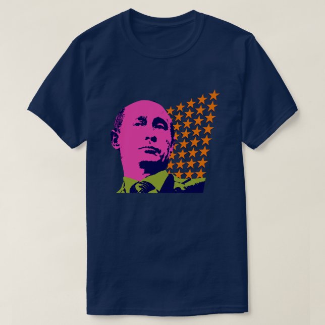 Pink Putin Pop Art Portrait T-Shirt (Design Front)