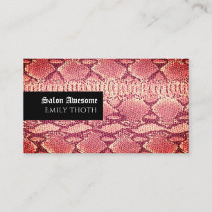 pink python design business card