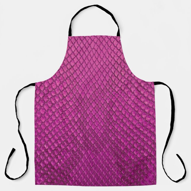 Pink Python: Snake Skin Texture. Apron (Front)