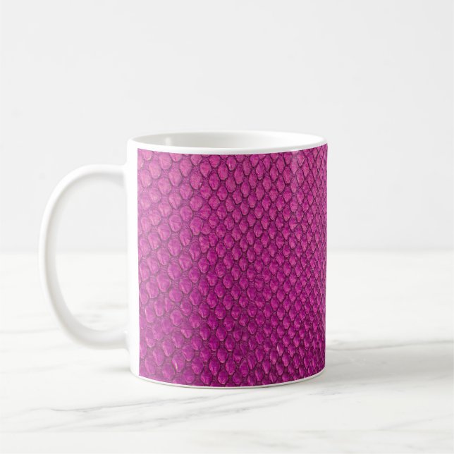 Pink Python: Snake Skin Texture. Coffee Mug (Left)