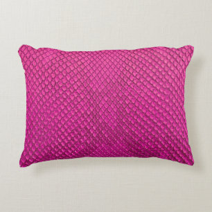 Pink python snake skin texture decorative cushion