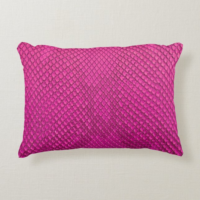Pink python snake skin texture decorative cushion (Front)