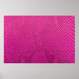 Pink python snake skin texture poster
