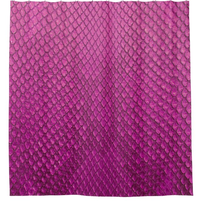 Pink Python: Snake Skin Texture. Shower Curtain (Front)