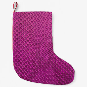 Pink Python: Snake Skin Texture. Small Christmas Stocking