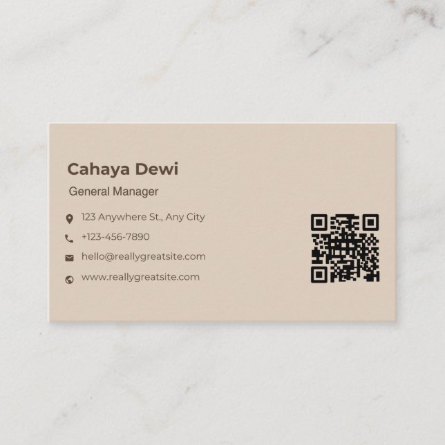 pink Qr Code Business Cards (Front)