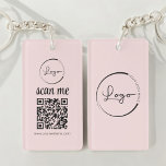 Pink QR Code Business Logo Promotional Key Ring<br><div class="desc">Promote your brand on-the-go with this QR Code Business Logo Promotional Keychain. Featuring your custom business logo and a scannable QR code, this keychain offers an easy way for clients and customers to access your website, social media profiles, or promotional offers instantly. Perfect for handing out at events, trade shows,...</div>