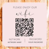 Pink QR Code Please Enjoy Our Wifi
