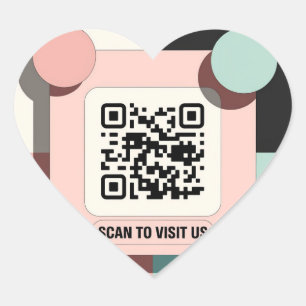 Pink QR code sticker