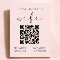 Pink QR Code White Please Enjoy Our Wifi