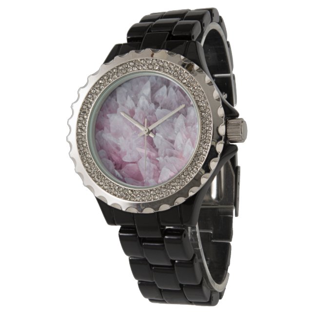 Pink Quartz Mind Body Spirit Energy Watch (Angled)