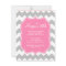 Pink Quatrefoil Chevron Birthday Invitation