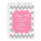 Pink Quatrefoil Chevron Birthday Invitation