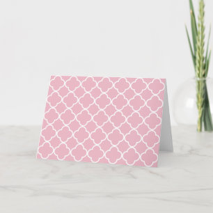Pink Quatrefoil, Latticework, Moroccan Trellis Card