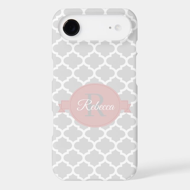Pink Quatrefoil Personalised Case-Mate iPhone Case (Back)