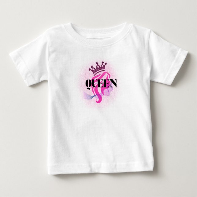 Pink Queen Crown Design – Confident Feminine Power Baby T-Shirt (Front)