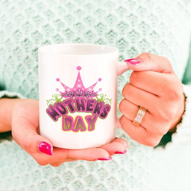 Pink Queen Crown Happy mothers day Mug (Creator Uploaded)