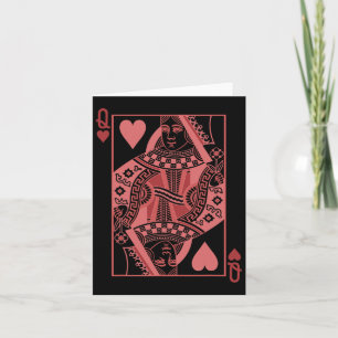 Pink Queen Of Hearts Valentine's Mothers Day Card