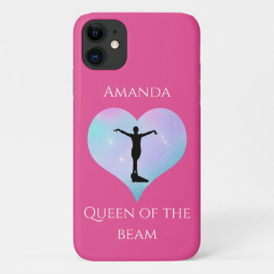 Pink Queen Of The Beam Gymnastics Personalised iPhone 11 Case