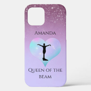Pink Queen Of The Beam Gymnastics Personalised iPhone 12 Case