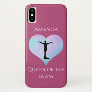 Pink Queen Of The Beam Gymnastics Personalised iPhone X Case