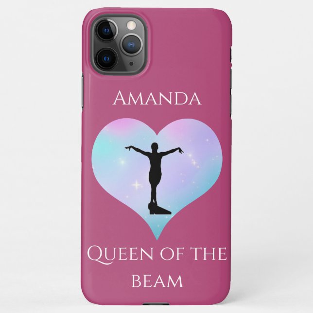 Pink Queen Of The Beam Gymnastics Personalised iPhone Case (Back)