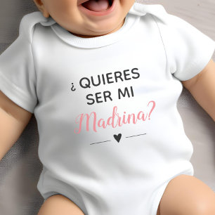 Pink Quieres Ser Mi Madrina Godmother Proposal Baby Bodysuit