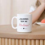 Pink Quieres Ser Mi Madrina Godmother Proposal Coffee Mug<br><div class="desc">Ask the one you want to be your child's Madrina with this super cute personalised white with pink coffee mug. Have her over for coffee and use it to pop the question "¿Quieres ser mi Madrina?"</div>
