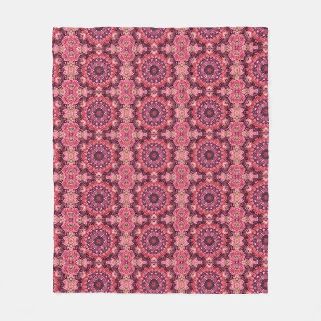 Pink Quilt Fleece Blanket (Front)
