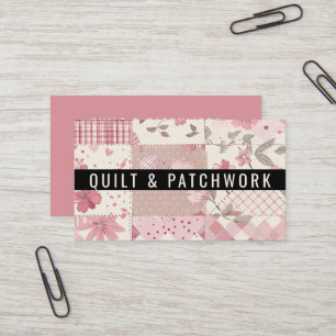 Pink Quilt Patchwork Handmade Clothing  Business Card