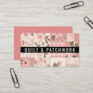Pink Quilt Patchwork Handmade Clothing  Business Card
