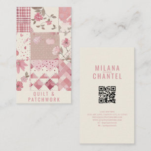 Pink Quilt Patchwork Handmade Clothing  Business Card