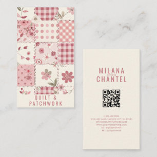 Pink Quilt Patchwork Handmade Clothing  Business Card
