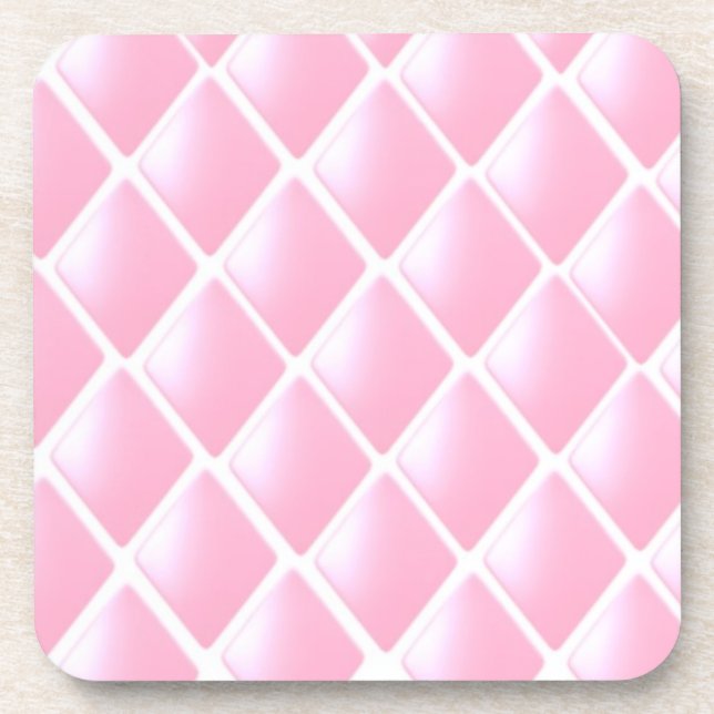Pink Quilted Diamond Pattern Coaster (Front)