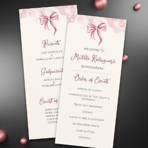 Pink Quinceañera Celebration Program