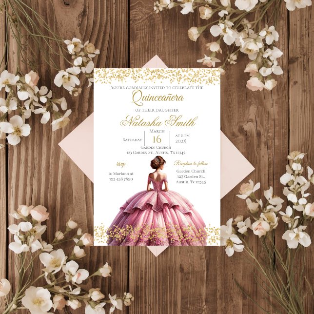  Pink Quinceanera Invitation (Creator Uploaded)