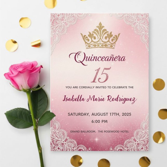 Pink Quinceañera Invitations (Creator Uploaded)