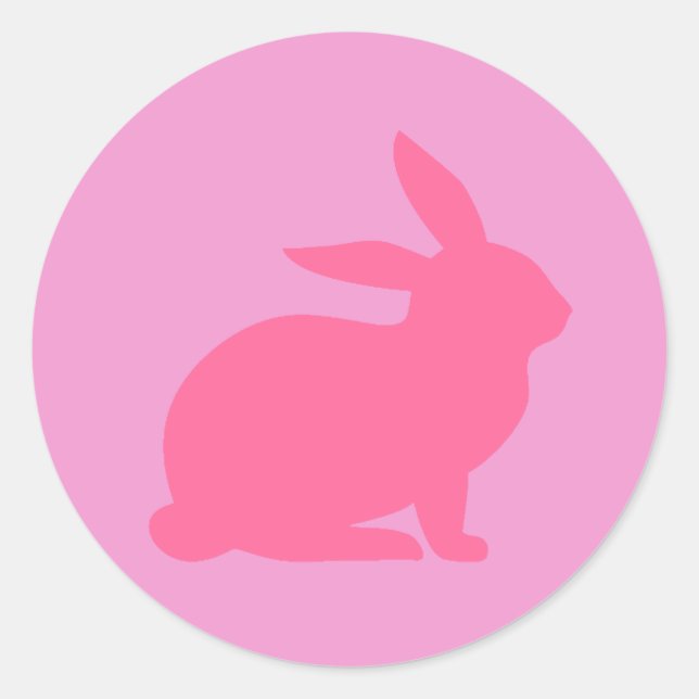 Pink Rabbit Classic Round Sticker (Front)