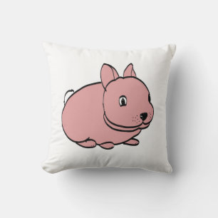 Pink Rabbit design on throw cushion