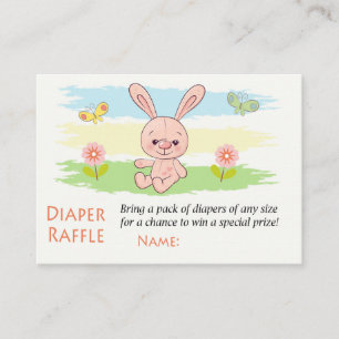 Pink rabbit Diaper Raffle Tickets